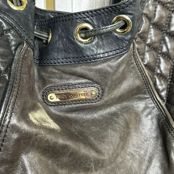 Y2K Juicy Couture Vintage Genuine Leather Shoulder Bag Shoulder Quilted - Picture 3 of 16